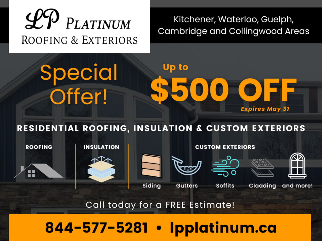 LP Platinum Roofing & Custom Exteriors special Spring promo $500 off